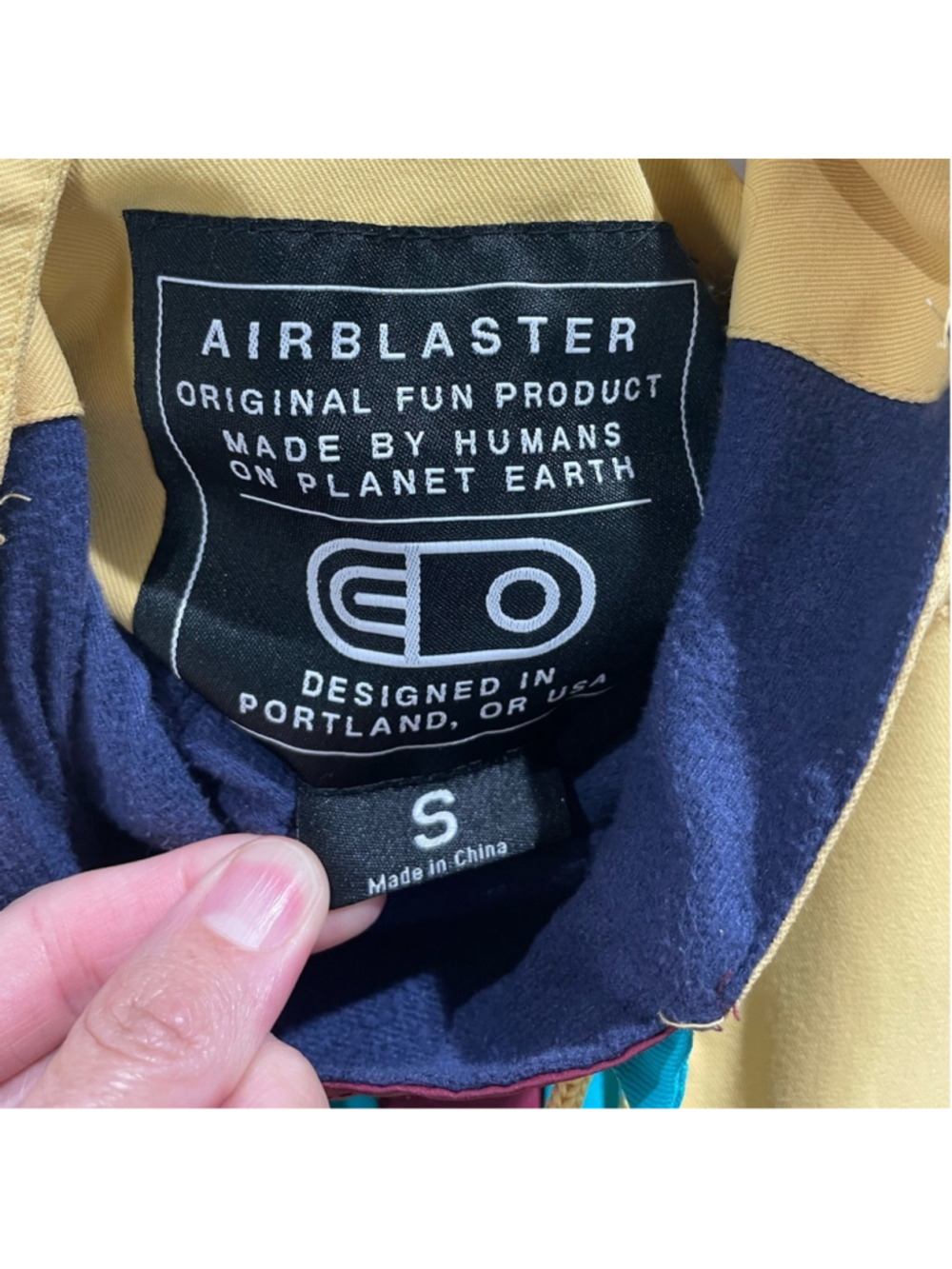 Airblaster Yellow Pullover Anorak Shell Size S - Picture 9 of 11